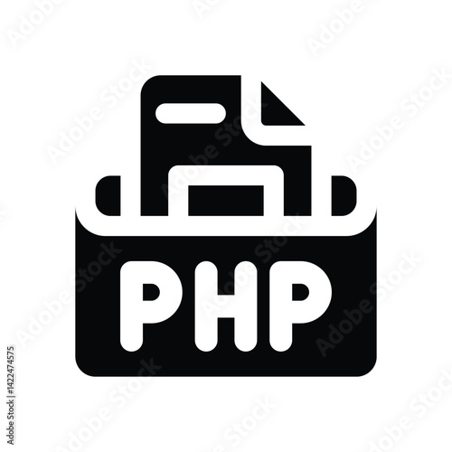 php document glyph icon. Strong and solid vector icon for websites, mobile interfaces, presentations, and visual branding. High quality and easy to edit.