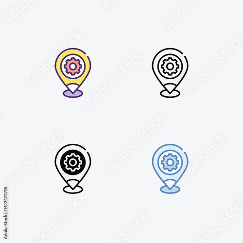 Setting  icons set in different style vector stock illustration