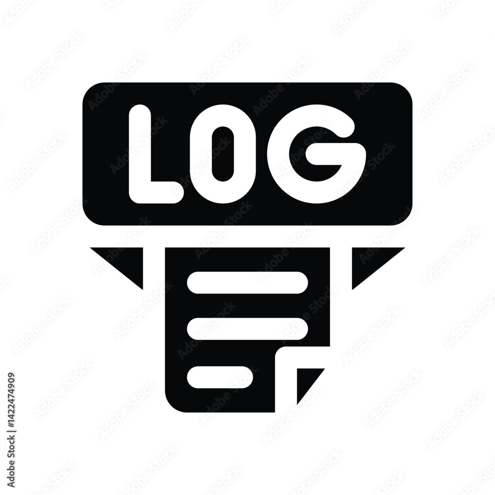 log format glyph icon. Strong and solid vector icon for websites, mobile interfaces, presentations, and visual branding. High quality and easy to edit. log format glyph icon. Strong and solid vector icon for websites, mobile interfaces, presentations, and visual branding. High quality and easy to edit.