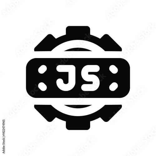 javascript glyph icon. Strong and solid vector icon for websites, mobile interfaces, presentations, and visual branding. High quality and easy to edit.