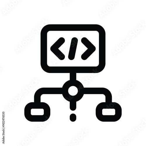 distribution code line icon. Clean and minimalist vector icon for websites, mobile apps, presentations, and logos. Fully scalable and customizable for any project.