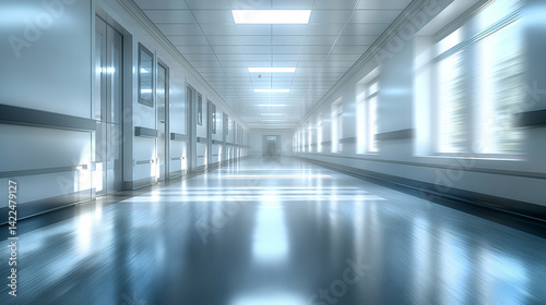 Wallpaper Mural Modern Hospital Corridor Sterile Bright Interior for Healthcare Facilities. Torontodigital.ca