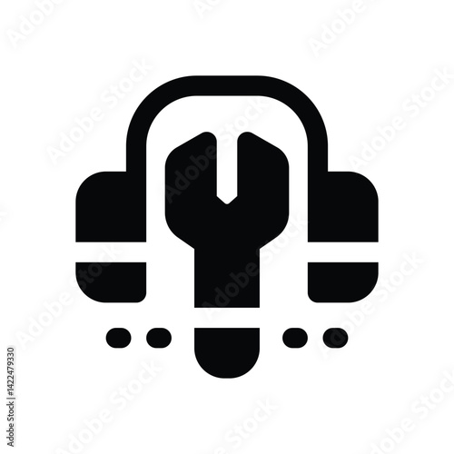 tech support glyph icon. Strong and solid vector icon for websites, mobile interfaces, presentations, and visual branding. High quality and easy to edit.