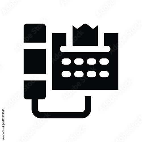 fax glyph icon. Strong and solid vector icon for websites, mobile interfaces, presentations, and visual branding. High quality and easy to edit.