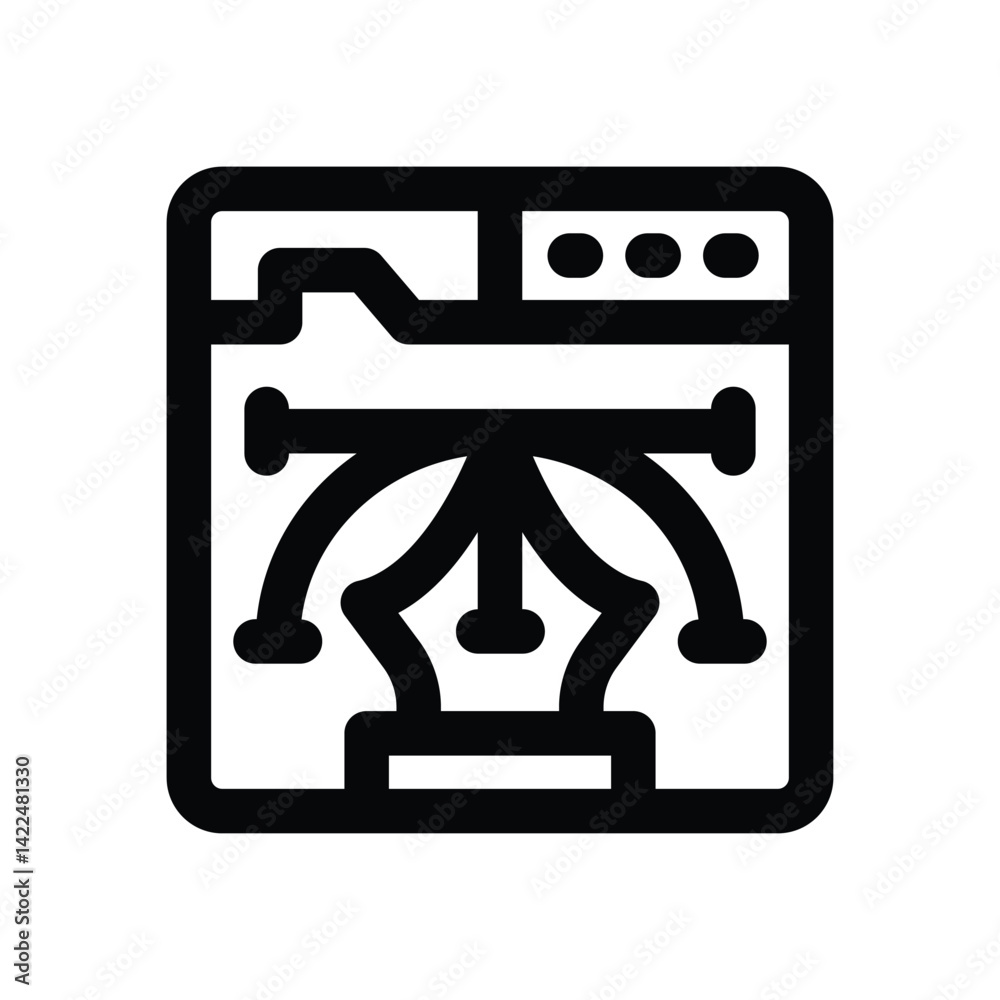 web design line icon. Clean and minimalist vector icon for websites, mobile apps, presentations, and logos. Fully scalable and customizable for any project. web design line icon. Clean and minimalist vector icon for websites, mobile apps, presentations, and logos. Fully scalable and customizable for any project.