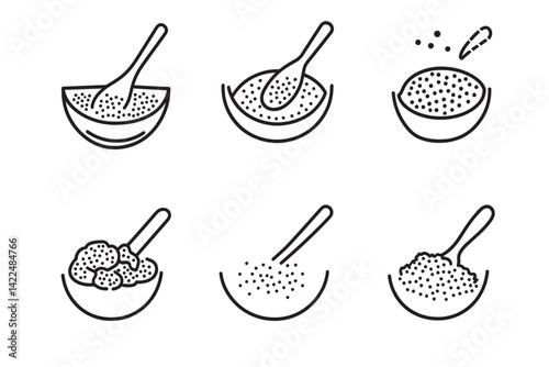 Polenta cornmeal dish graphic outline