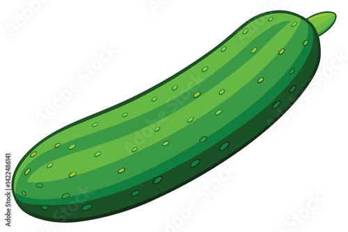green cucumber isolated vector  on white