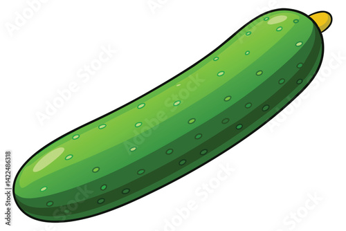 green cucumber isolated vector  on white