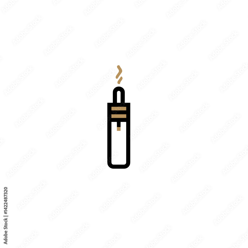 Minimalist Vape Device Icon with Smoke Minimalist Vape Device Icon with Smoke