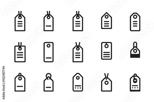 Modern price tag line art graphic