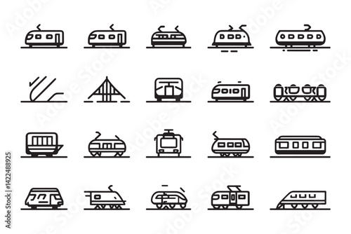 Simple public transport vector line icon