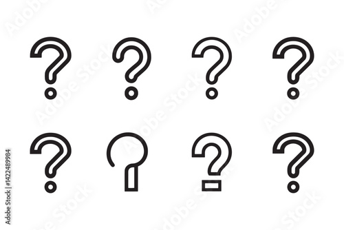 Curved question icon in line style