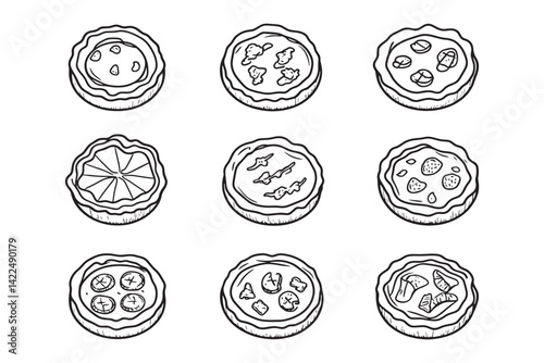 Quiche line art illustration food icon