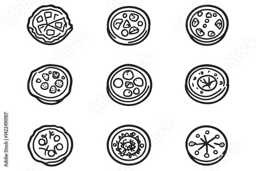 Quiche slice elegant outline illustration design