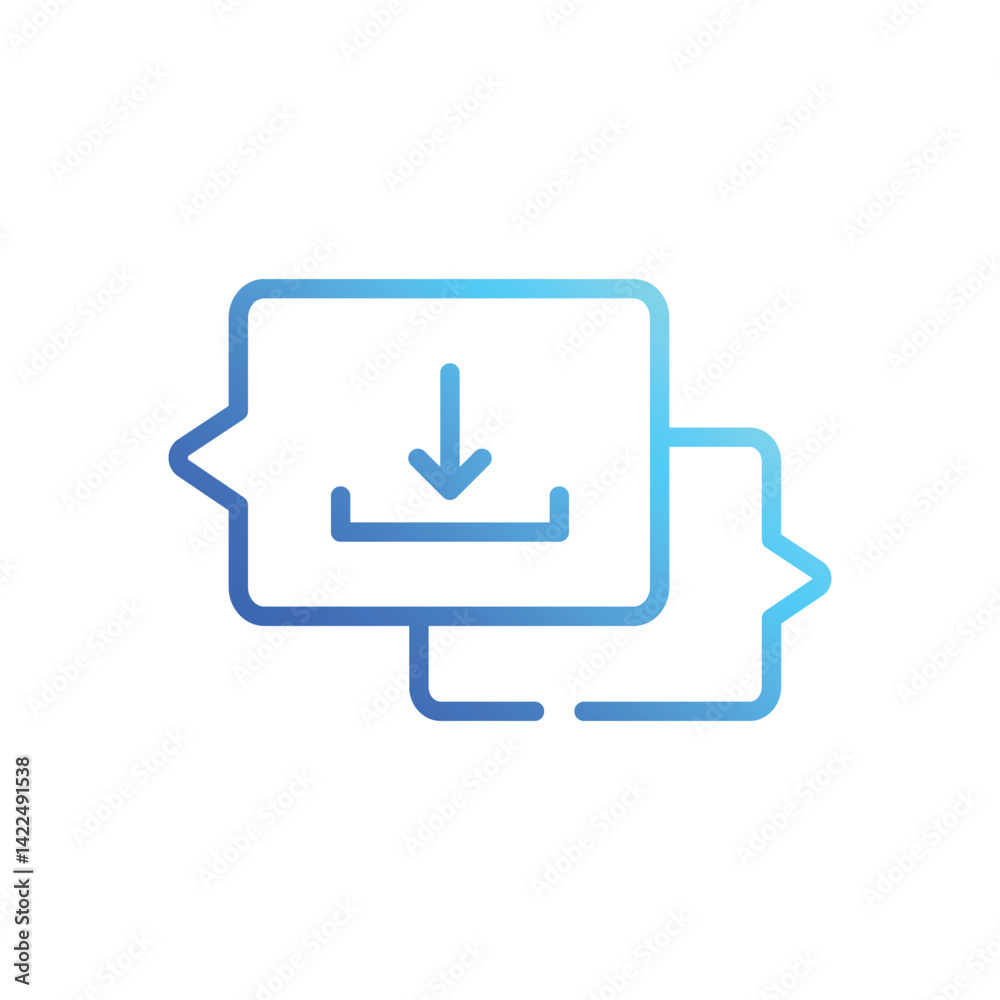 Downloading Icon vector stock illustration Downloading Icon vector stock illustration