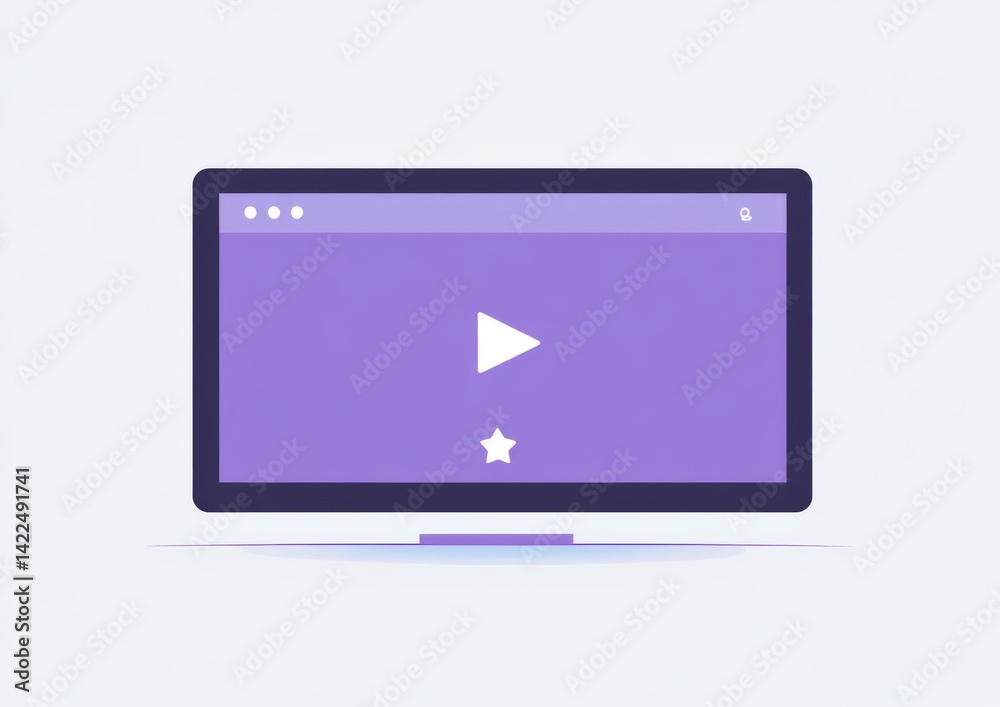 an empty light purple background with no text, displaying icons for a search bar and play button an empty light purple background with no text, displaying icons for a search bar and play button
