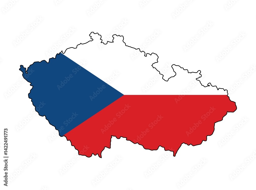 Fototapeta premium Round Czech republic flag map. Czech republic flag or ribbon, symbol, icon and flag isolated on a white background, premium quality, Czechia tricolor, set for your infographics, and templates 