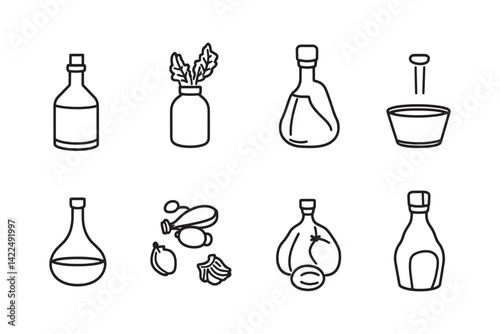 Ranch Dressing Bottle Minimal Line Art