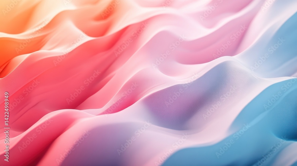 Fototapeta premium Colorful, undulating abstract waves create a vibrant, gradient effect.