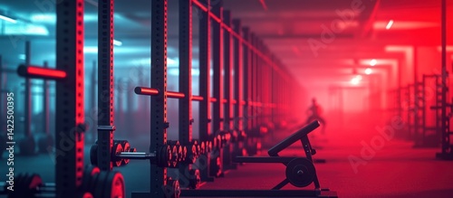 Empty Gym Weights Red Light photo