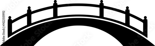 Bridge icon. Black silhouette. Front side view. Vector simple flat graphic illustration. Isolated object on a white background.