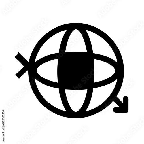 360 degrees glyph flat vector icon