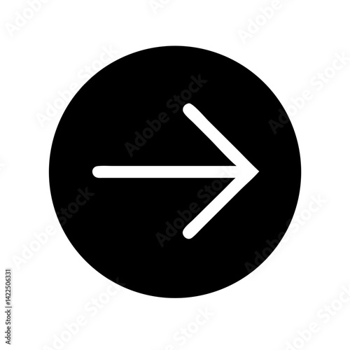 arrow alt circle right glyph flat vector icon