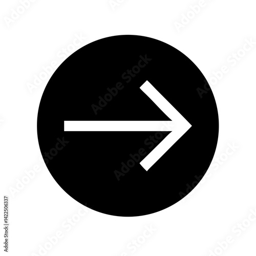 arrow alt circle right glyph  flat vector icon