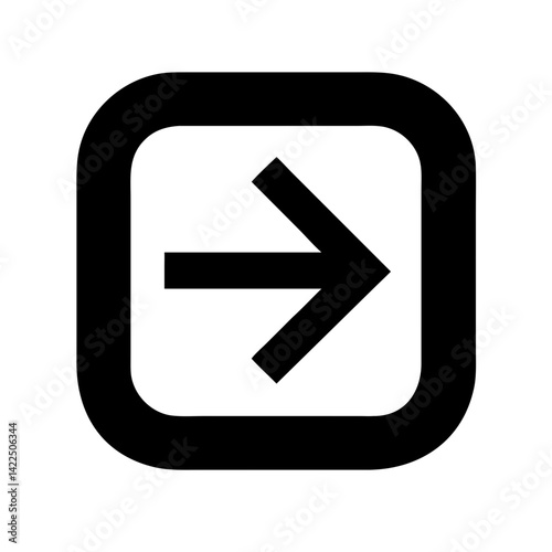 arrow alt square right glyph  flat vector icon
