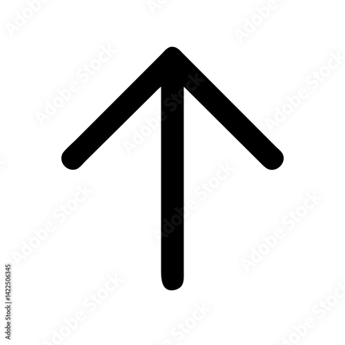 arrow alt up glyph  flat vector icon