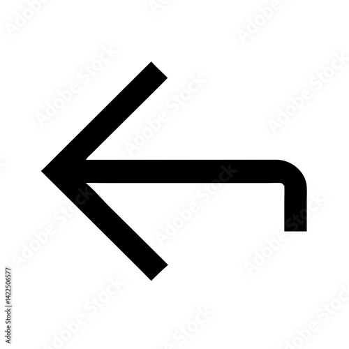 arrow left glyph flat vector icon