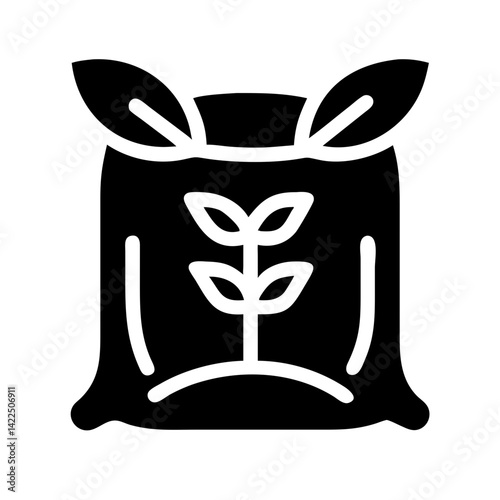 bag seedling glyph flat vector icon