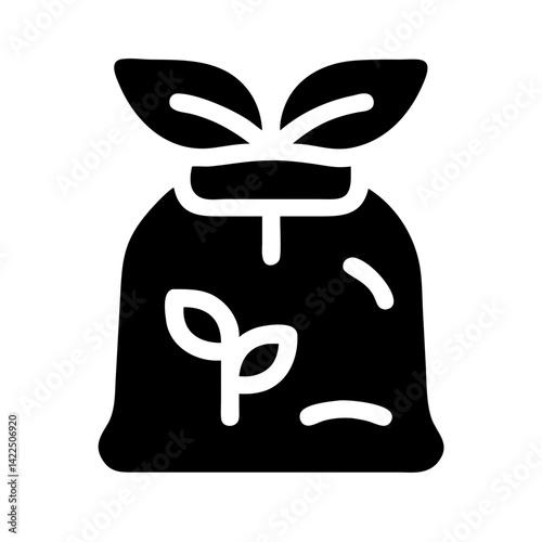 bag seedling glyph flat vector icon