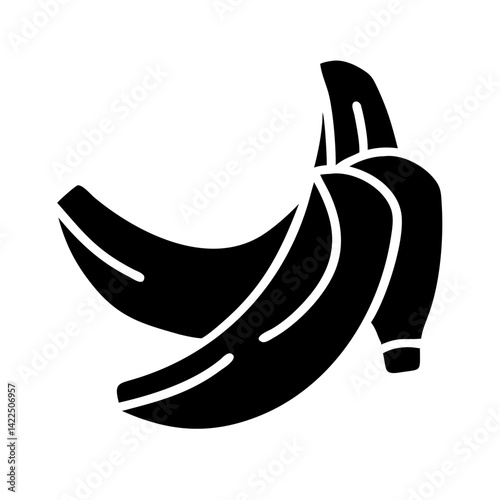 banana glyph flat vector icon