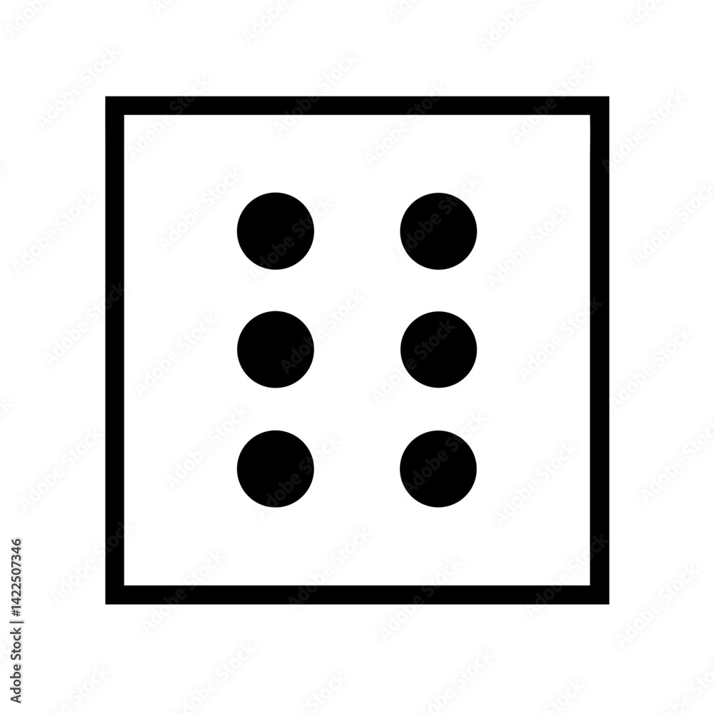 braille e glyph flat vector icon braille e glyph flat vector icon