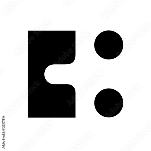 braille b glyph flat vector icon