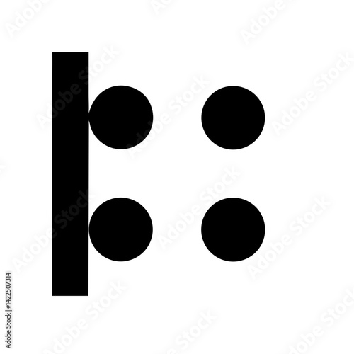braille b glyph flat vector icon
