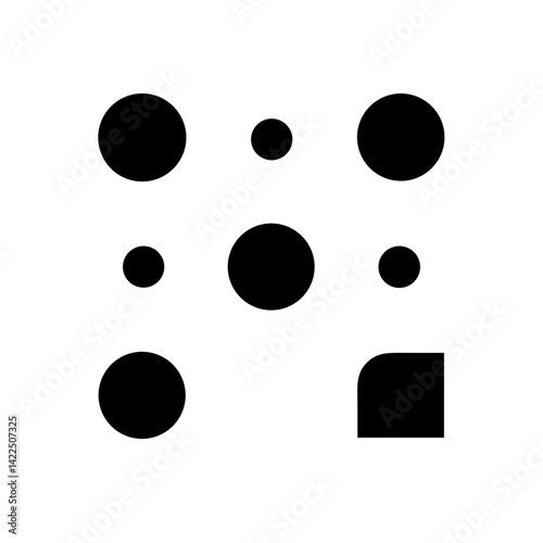 braille c glyph flat vector icon