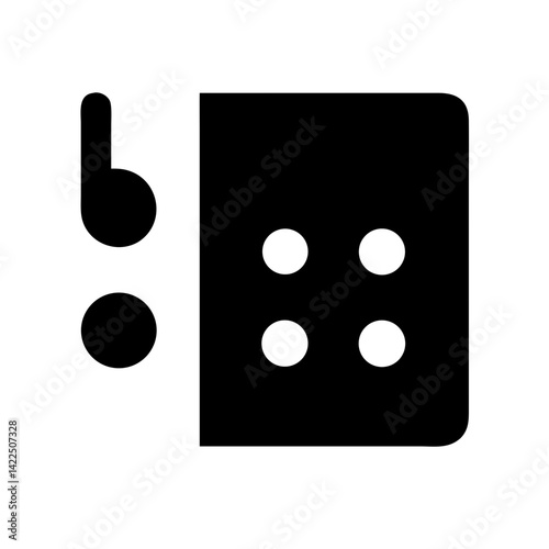 braille b glyph flat vector icon