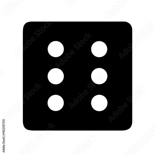 braille e glyph flat vector icon