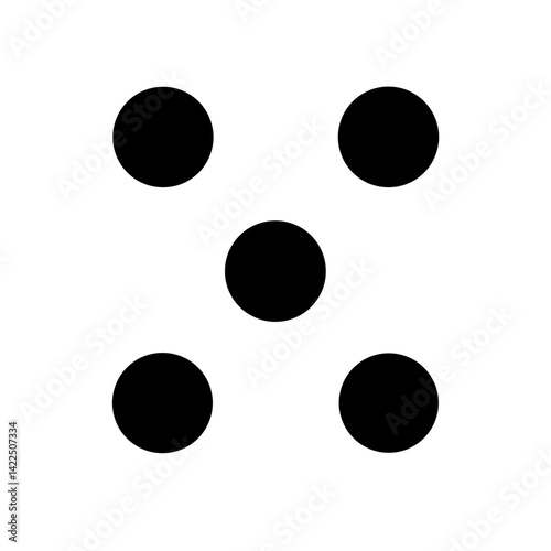 braille d glyph flat vector icon