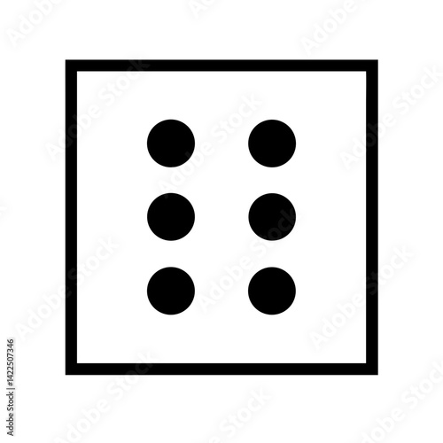 braille e glyph  flat vector icon