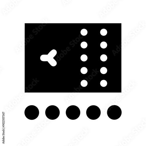 braille k glyph flat vector icon