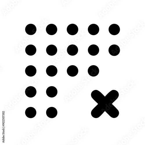braille x glyph flat vector icon