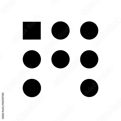 braille i glyph flat vector icon