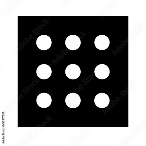 braille y glyph  flat vector icon
