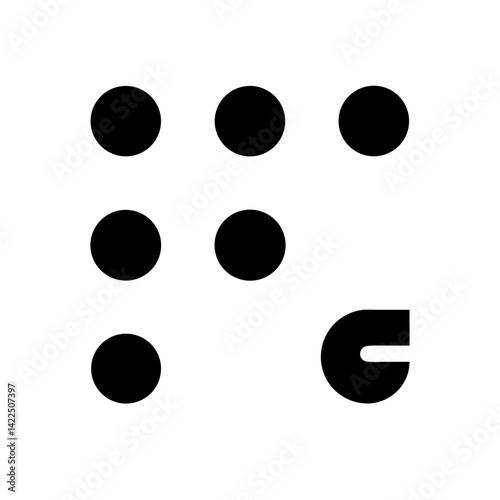 braille g glyph flat vector icon