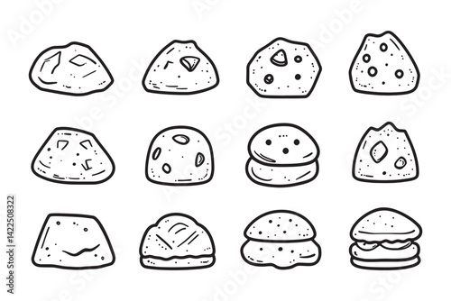 Scones ultra minimalist 2D line art