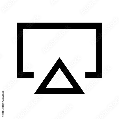 airplay glyph flat vector icon
