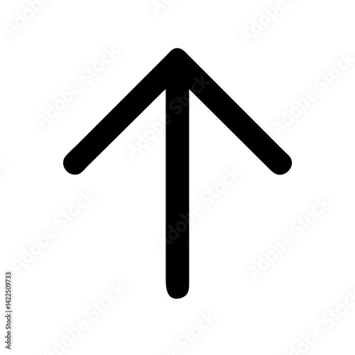 arrow alt up glyph  flat vector icon